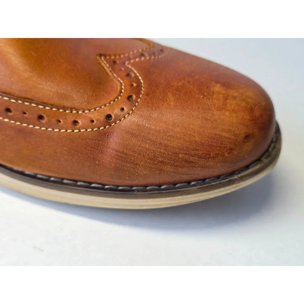 Vostey Milan Men's‎ Dress Shoes Size 13 Brown Leather Oxford Lace Up BMY629
